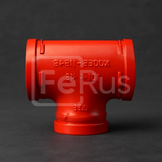 Переходной тройник под муфту грувлок ДУ 100x80 (ДН 108х89) 4x3